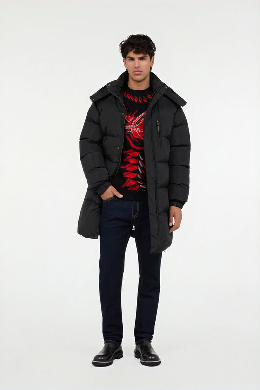 RC Long black down jacket with hood RC Long black down jacket with hood BLACK ROT80F-FY035