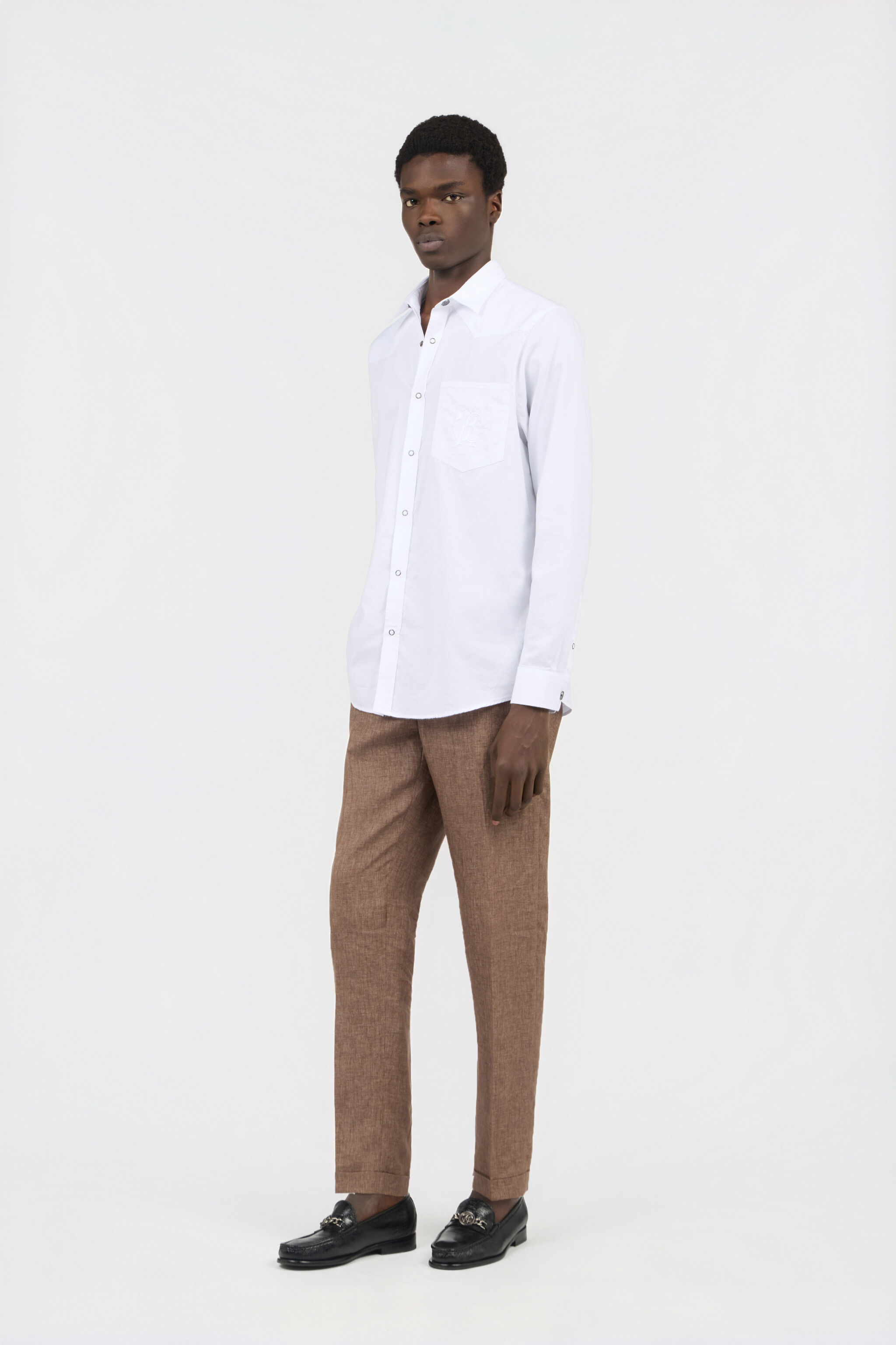RC White Cotton Shirt With Monogram RC WHITE SOT70H-FN053