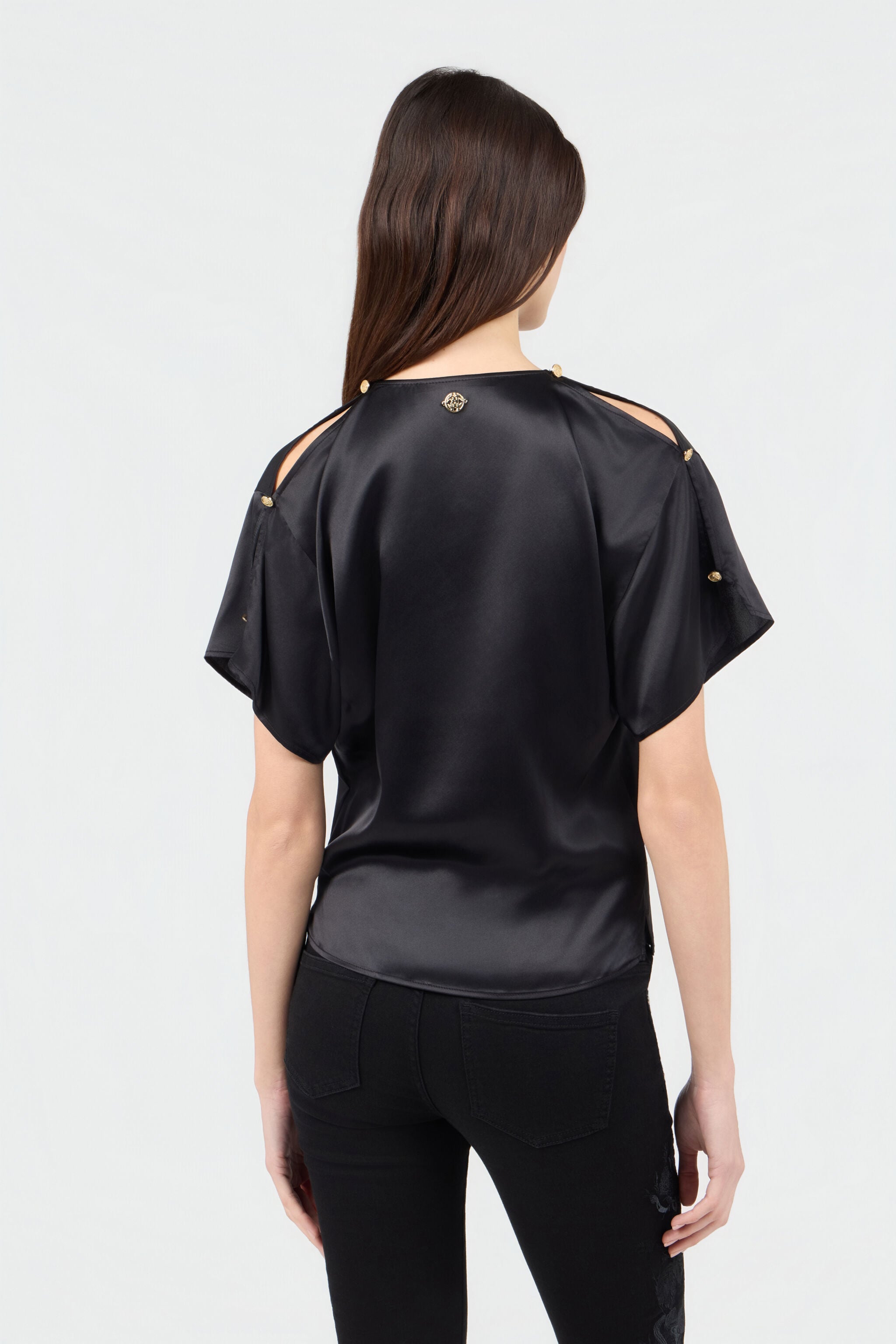 RC Top Negro De Seda Con Aberturas RC Top Negro De Seda Con Aberturas BLACK SOT60E-SE005