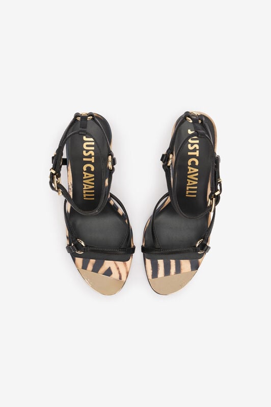 JC Strappy Tiger Skin Sandals JC Strappy Tiger Skin Sandals Black UFS054-UF376