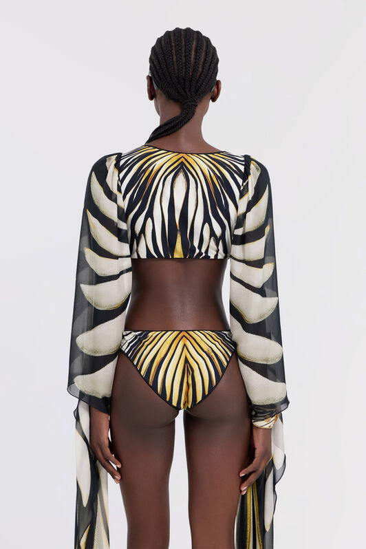 RC Ray Of Gold Print Cut-out One-Piece Swimsuit RC Ray Of Gold Print Cut-out One-Piece Swimsuit Gold TKW002-HVM33
