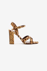 RC Hairy Cheetah Skin Sandals Brown VKS011-PZA92