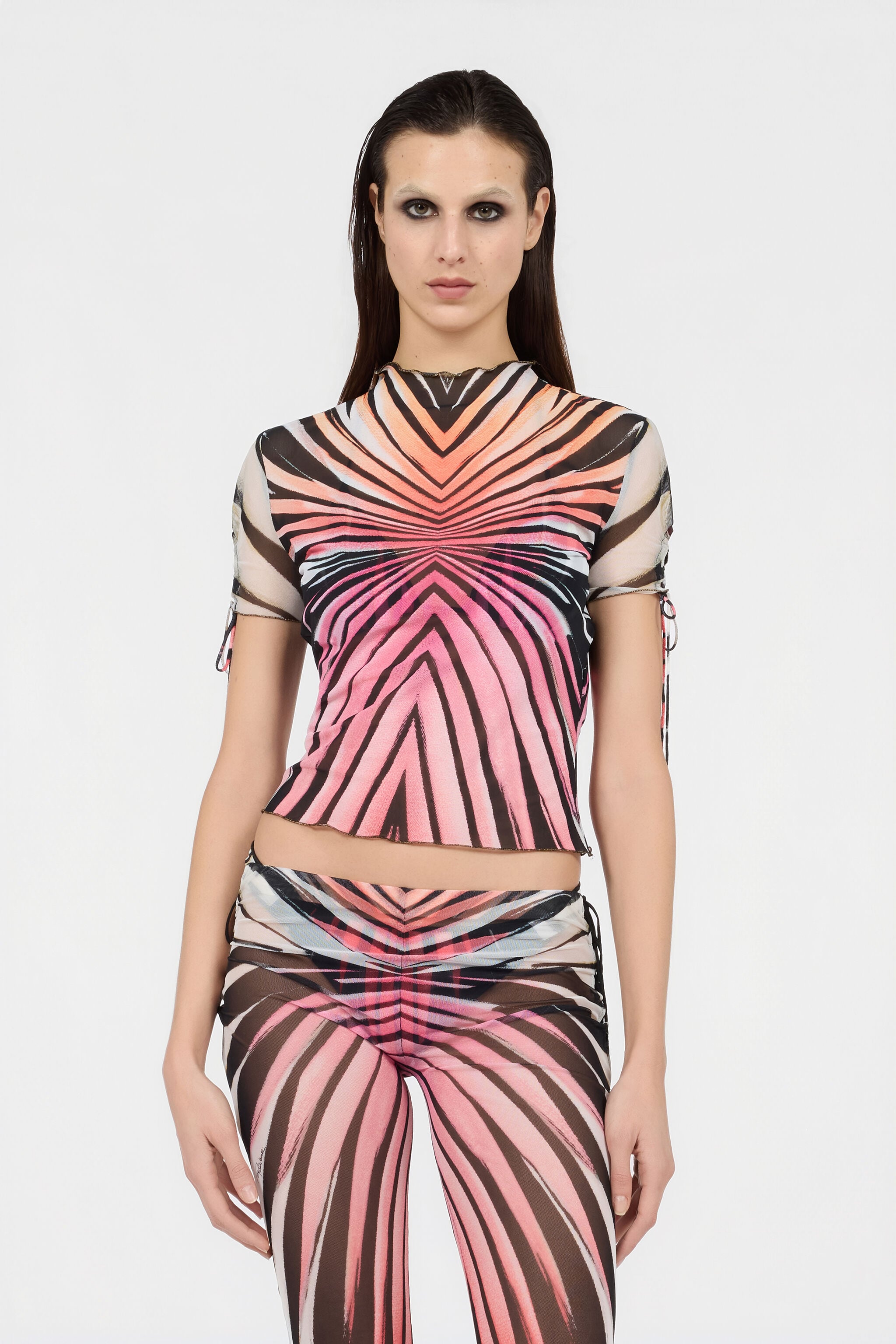 Ray Of Paradise Print Top in CORAL for Women | Roberto Cavalli®