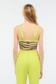 JC Crop Top Con Stampa Tiger Skin Marrone chiaro UFT159-UF225