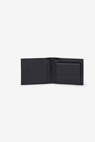 JC Black Leather Bifold Wallet with Logo BLACK VFP010-VF566