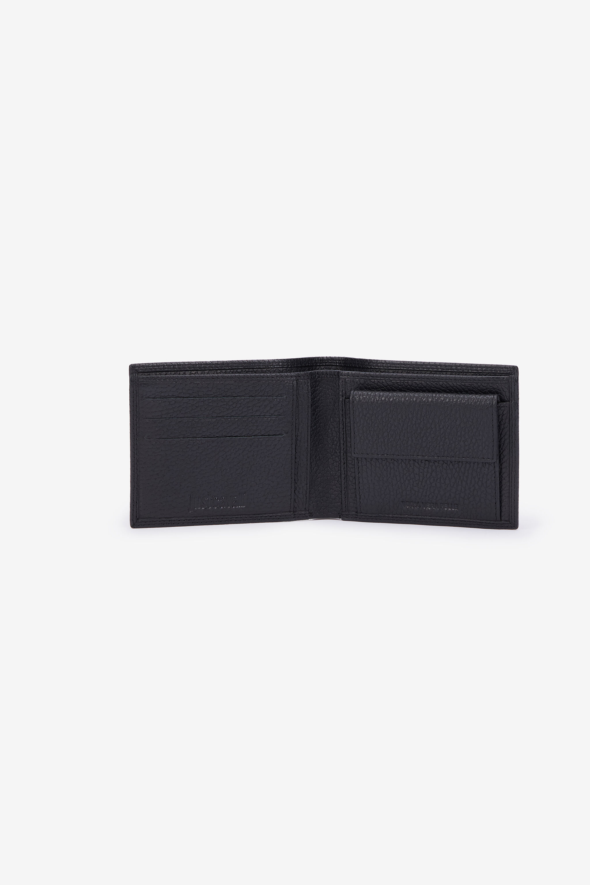 JC Black Leather Bifold Wallet with Logo JC Black Leather Bifold Wallet with Logo BLACK VFP010-VF566