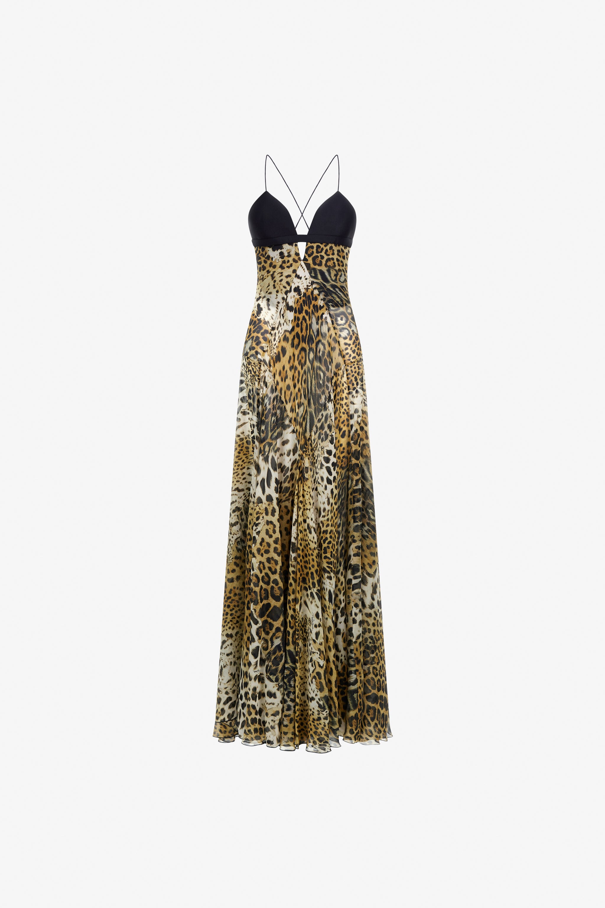 RC Long dress Jaguar Skin print Light Brown SKT118-CTG34