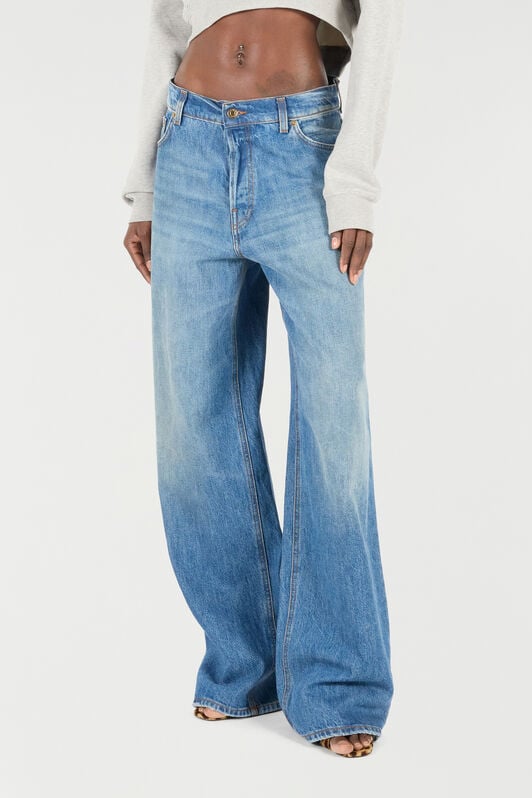 RC Vaqueros Loose Fit Con Monograma Mirror Snake RC Vaqueros Loose Fit Con Monograma Mirror Snake Azul claro VKJ207-VT001