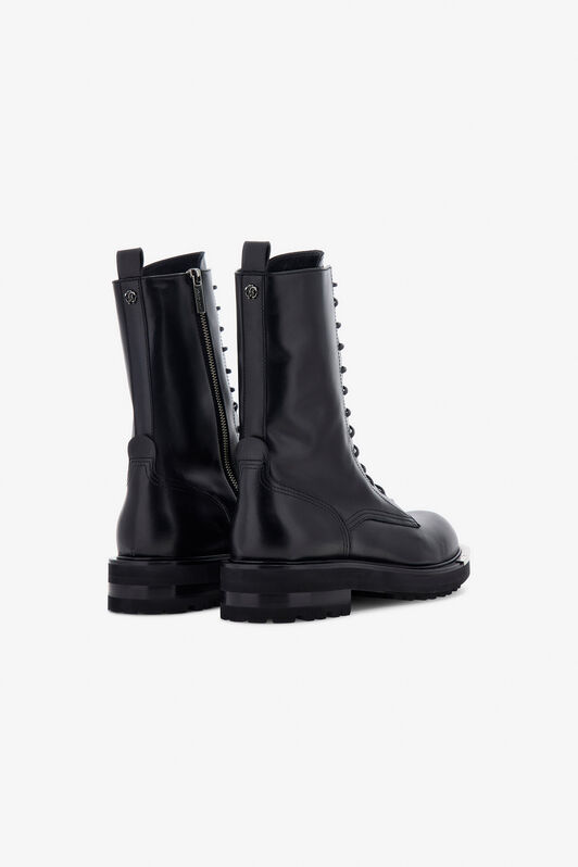 RC Botas De Combate Con Cordones Negras RC Botas De Combate Con Cordones Negras Negro TRS023-PZ03A