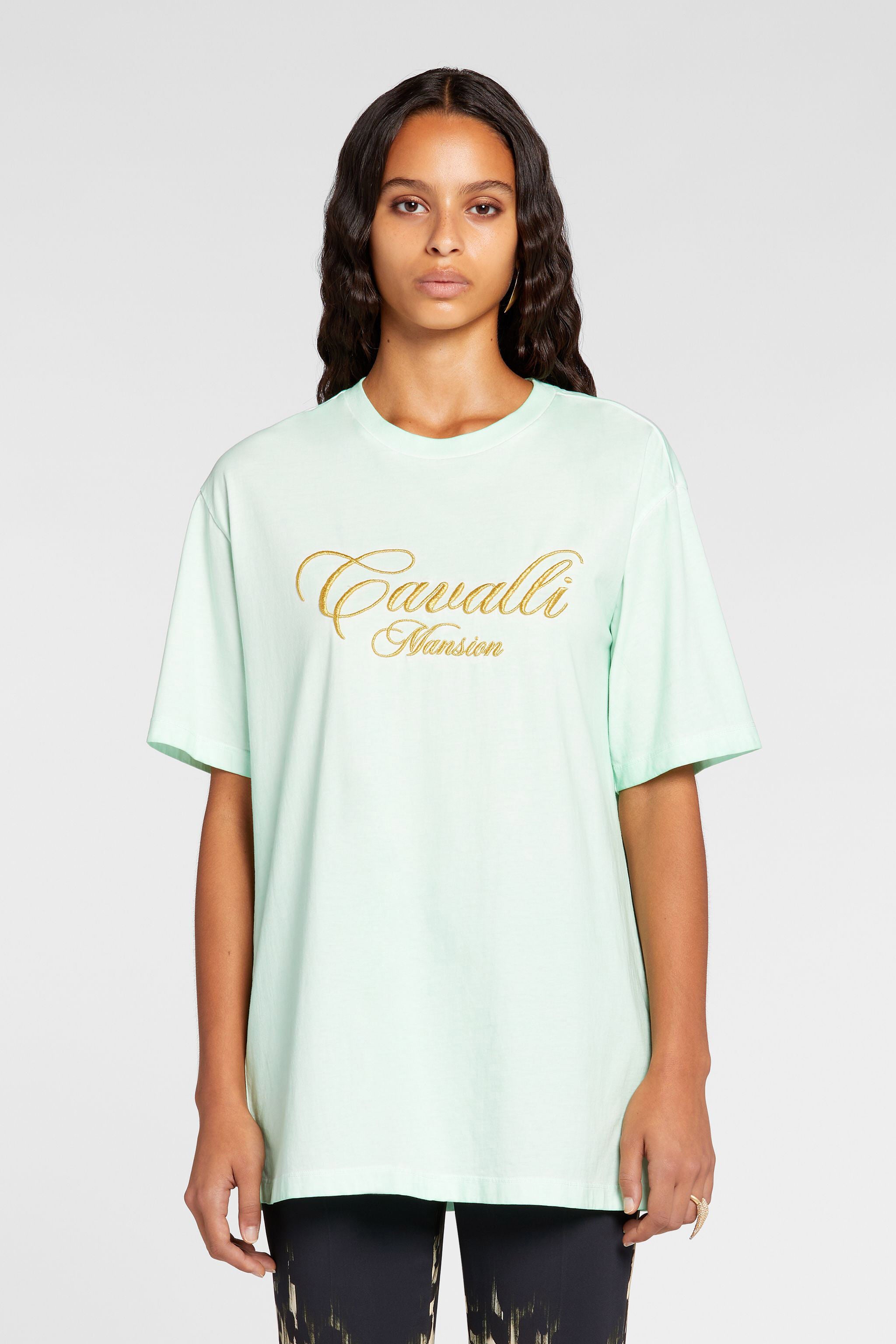 RC Camiseta de algodón con logo bordado RC Camiseta de algodón con logo bordado Verde claro OKT61A-JD061