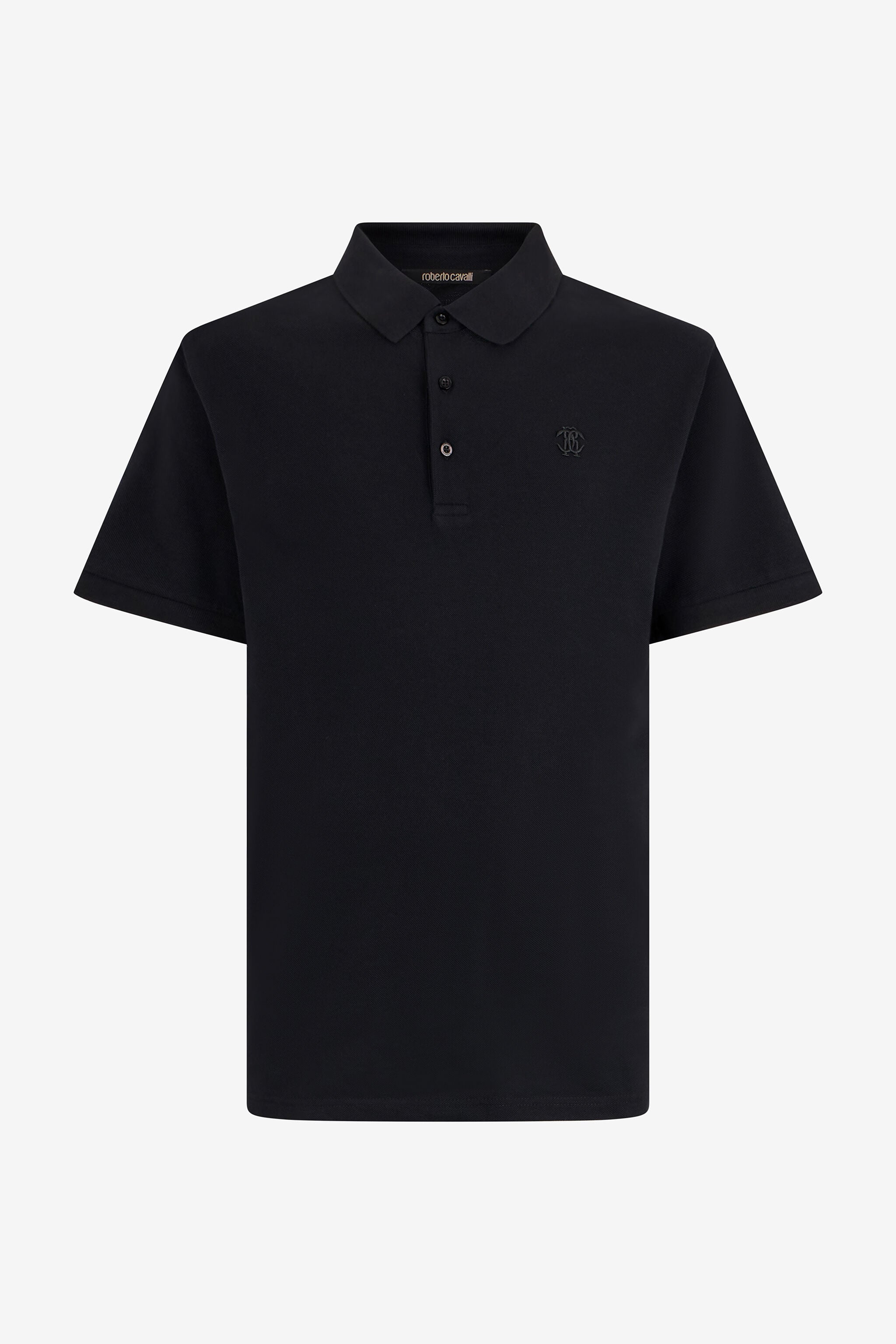 RC Black Polo with Monogram RC RC Black Polo with Monogram RC Black QOT65A-KB001
