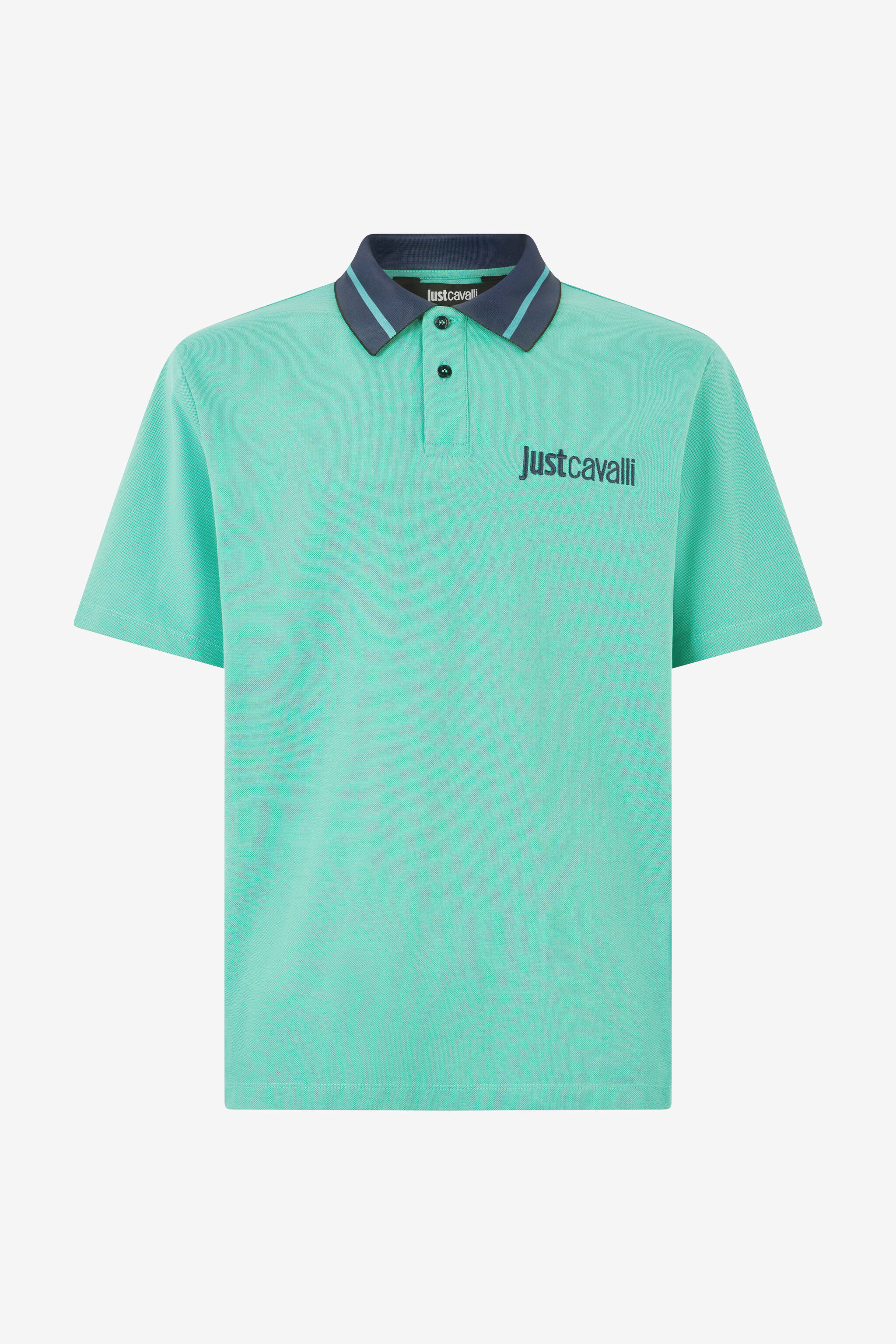 JC Polo Shirt With Contrasting Collar And Lettering JC Polo Shirt With Contrasting Collar And Lettering Light blue UFT026-UF046