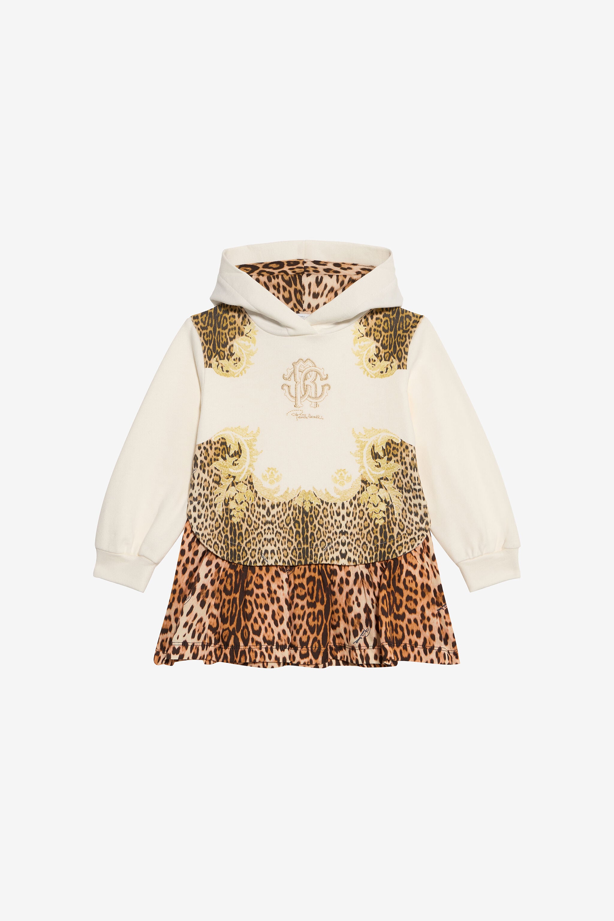 JU Leopard Print Hoodie Dress JU Leopard Print Hoodie Dress MILKY WHITE VJT115-CF050