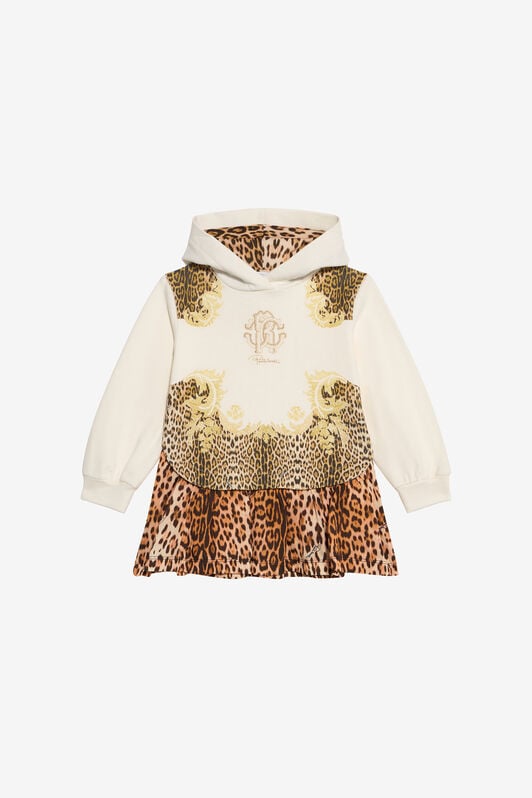 JU Leopard Print Hoodie Dress JU Leopard Print Hoodie Dress MILKY WHITE VJT115-CF050