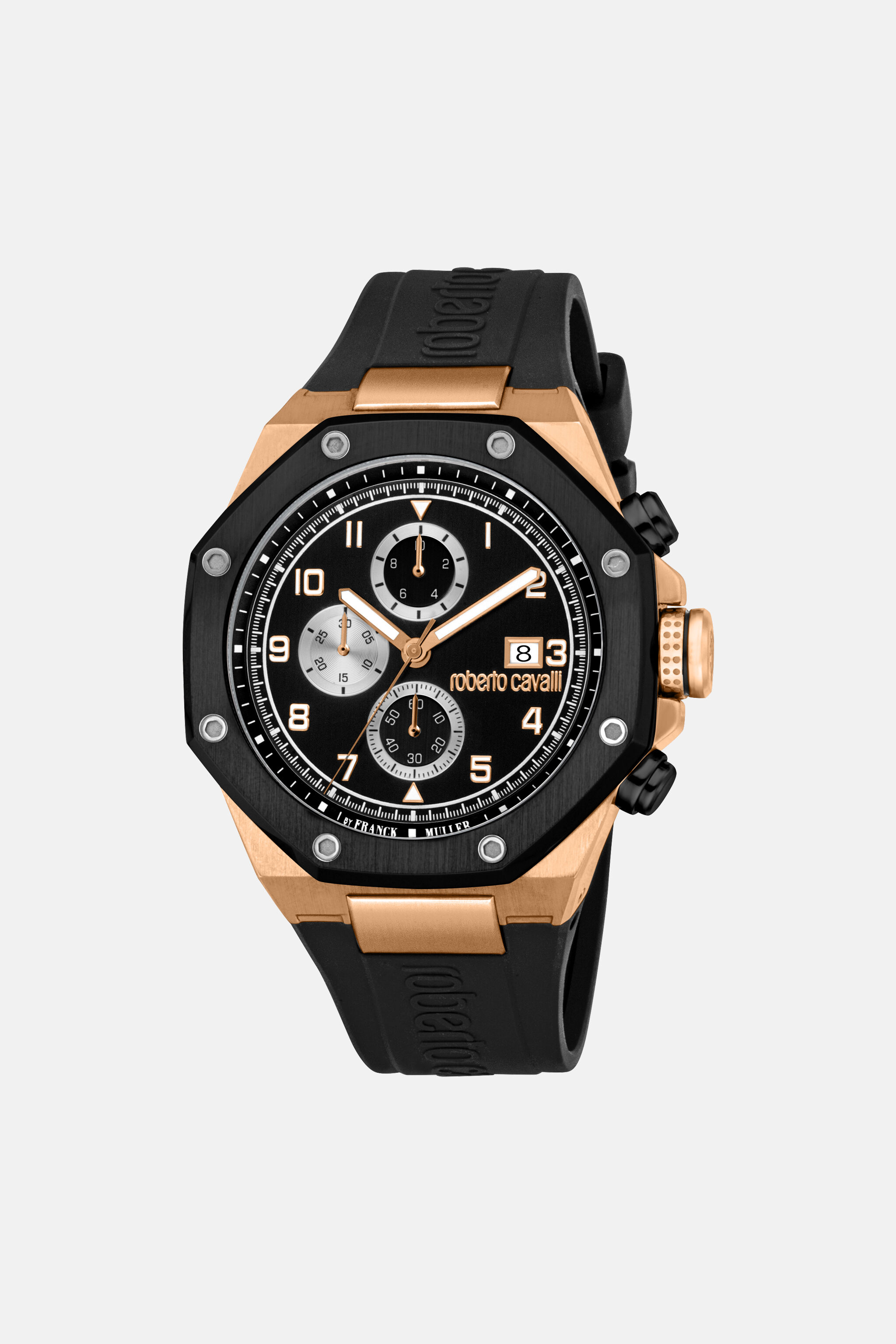 Roberto Cavalli by Franck Muller Men watch in ROSE GOLD BLACK BLAC