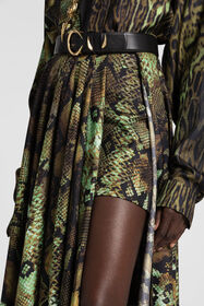 RC Gonna midi plissettata con stampa NATURALE/MILITARE PKT313-4QE38