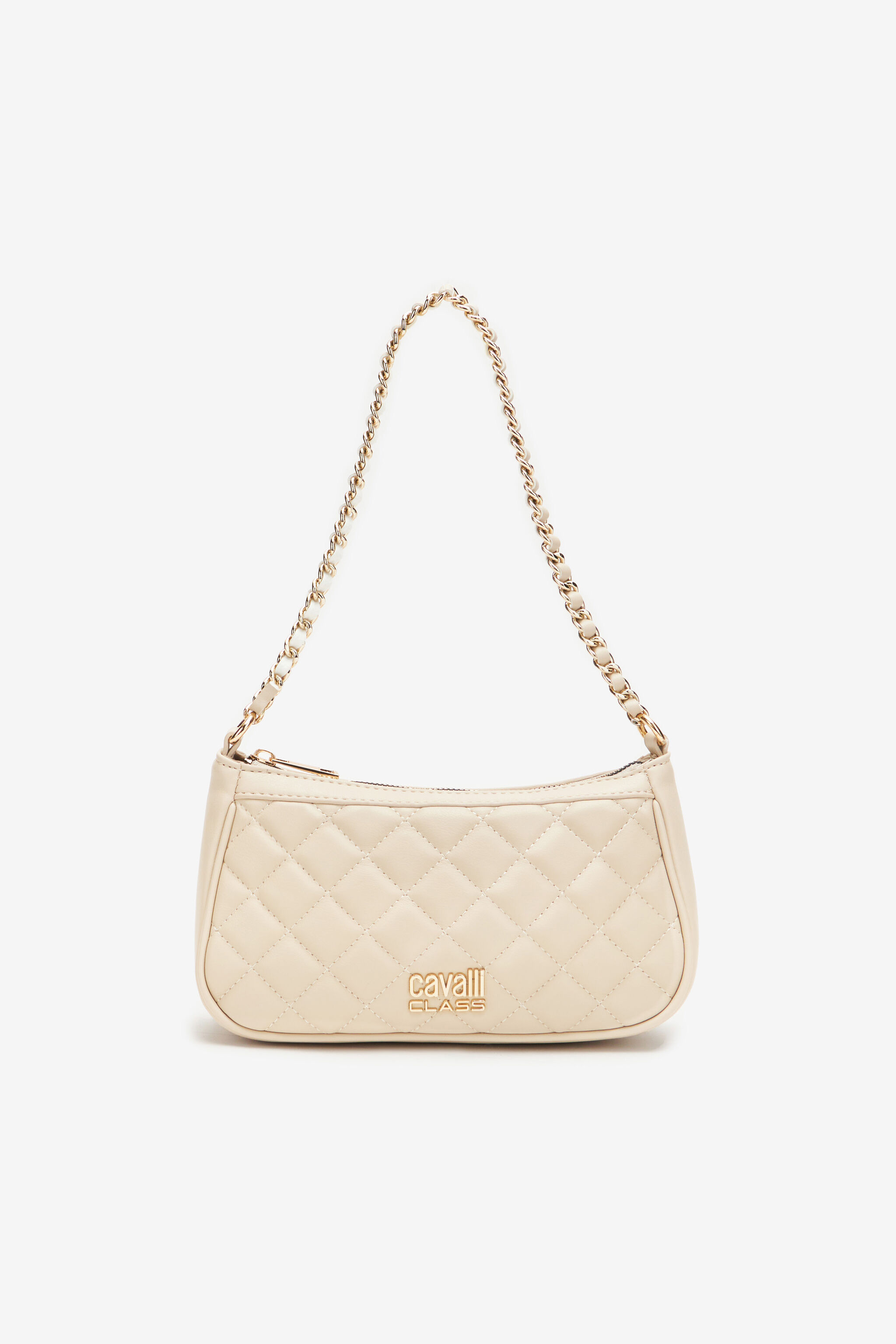 Shoulder bag with Cavalli Class stitching in Ivory for Women