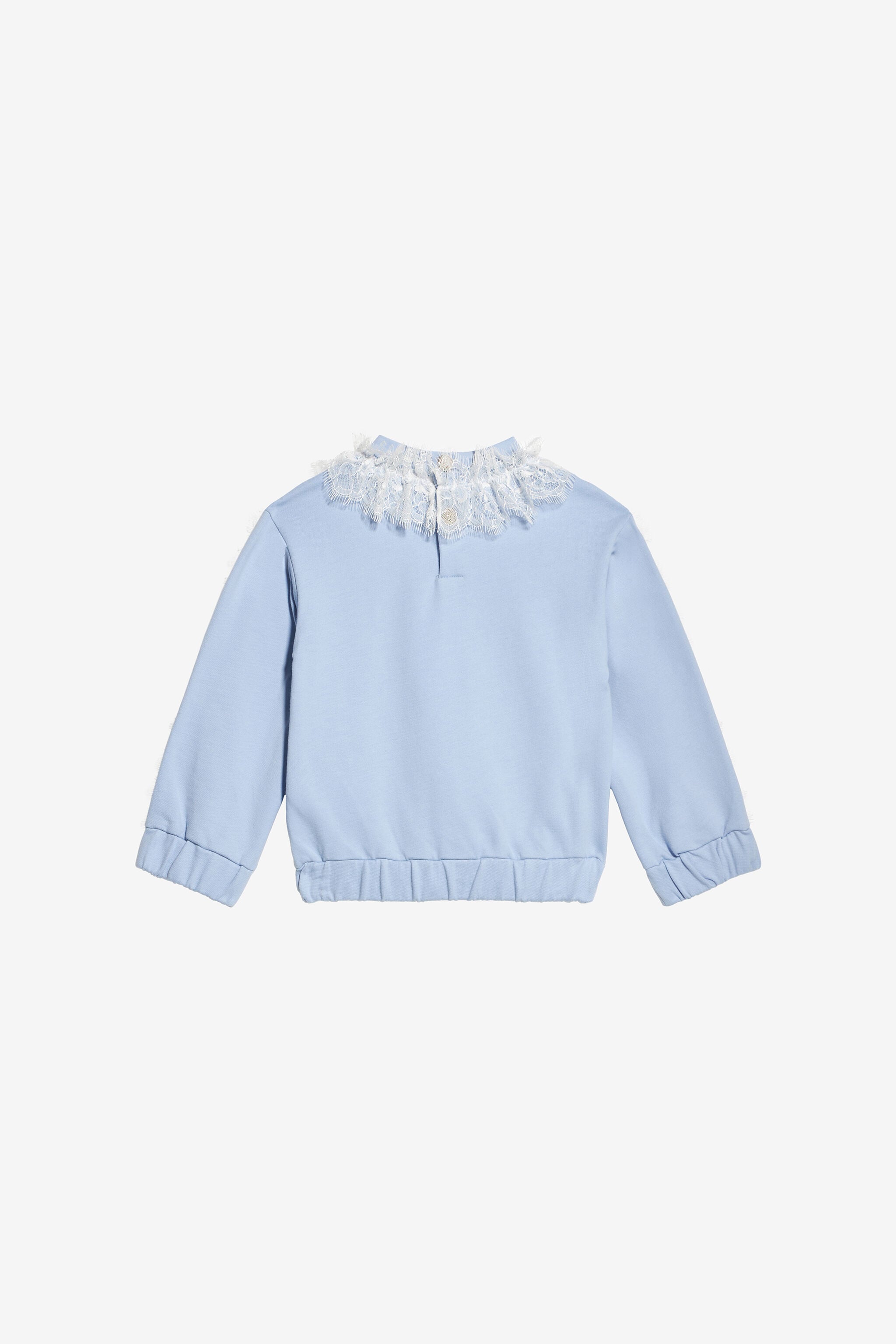 JU Sweatshirt Mit Monogramm RC Und Spitze Hellblau UJT660-CF050