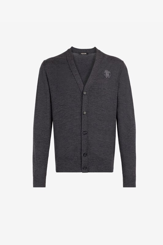 RC Mirror Snake-Embroidered Wool Cardigan DARK GRAY RRM612-MQ001