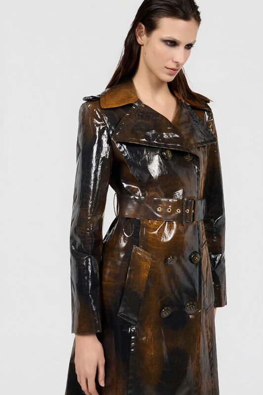 RC Brown Trench Coat Used Effect RC Brown Trench Coat Used Effect OCHRE/BLACK XQT502-FN010