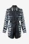 RC Robe Courte En Soie À Imprimé Zèbre RC Robe Courte En Soie À Imprimé Zèbre Noir/Blanc UKT163-4QN50