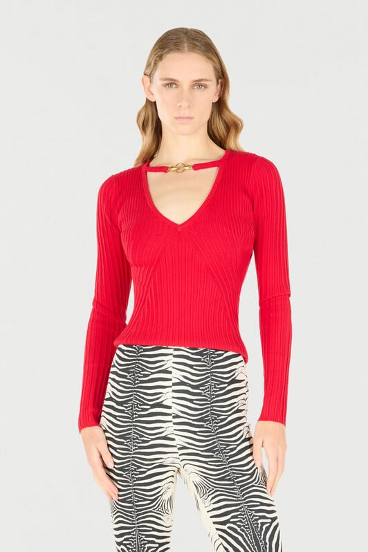 JC Sweater with Snake Head Charms JC Sweater with Snake Head Charms Rot TFM024-TF149