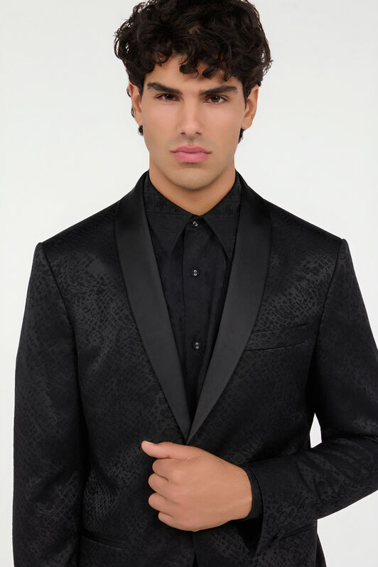 RC Black Jacket with Python Pattern RC Black Jacket with Python Pattern BLACK QOT40H-DJ005