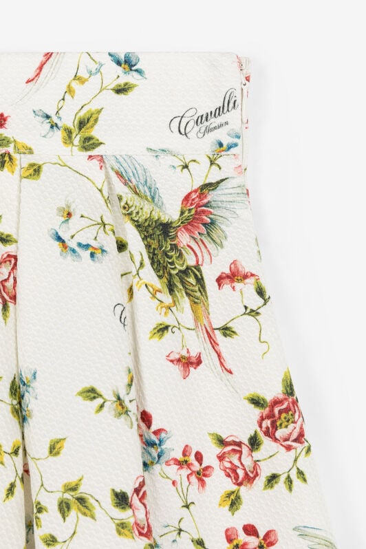 JU Floral-Print Skirt JU Floral-Print Skirt White OJT310-CH045
