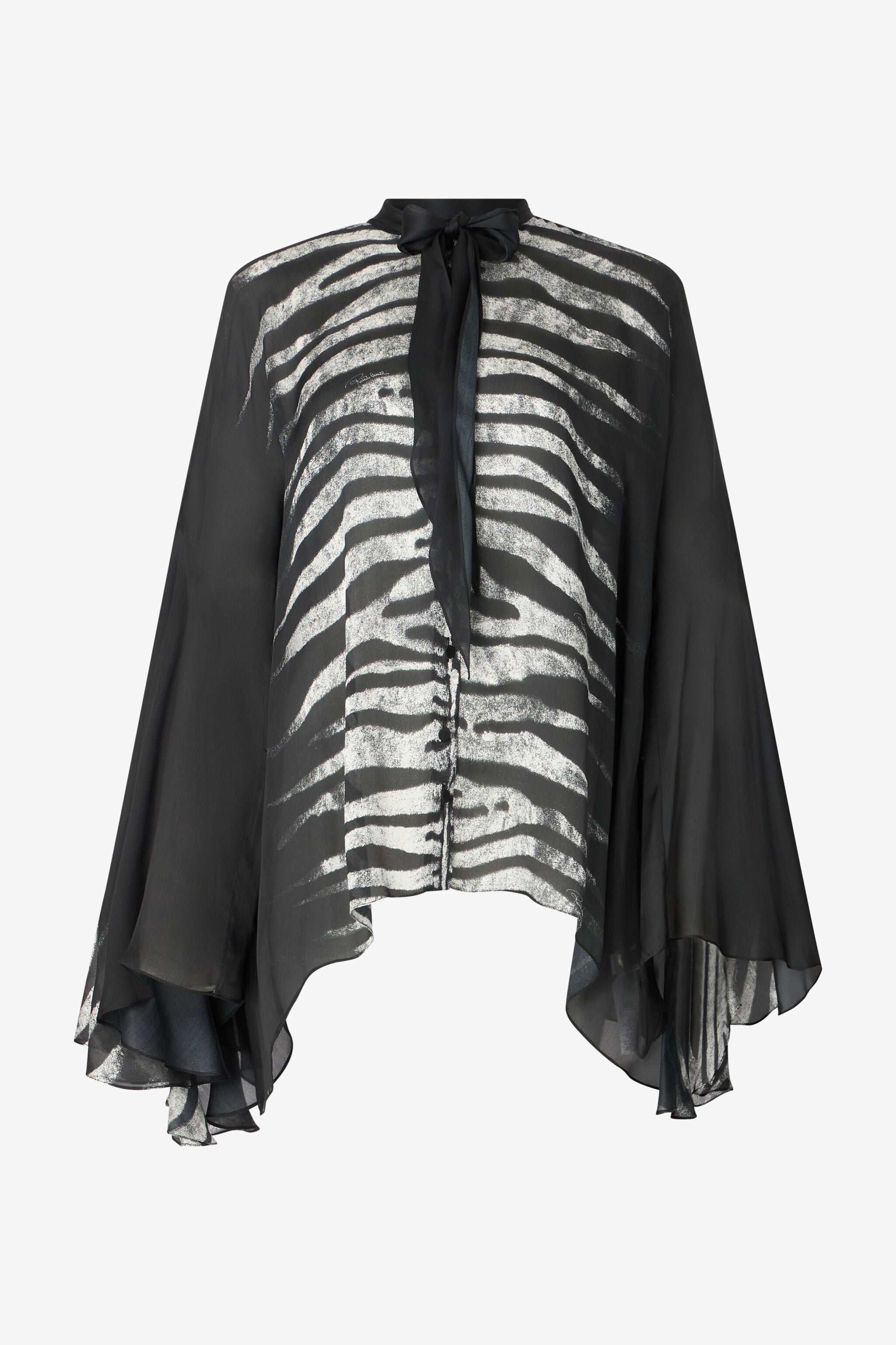 RC Camicia Stile Kaftano Stampa Zebra RC Camicia Stile Kaftano Stampa Zebra Nero/Bianco UKT711-CTN50