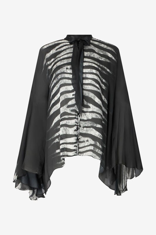 RC Camicia Stile Kaftano Stampa Zebra RC Camicia Stile Kaftano Stampa Zebra Nero/Bianco UKT711-CTN50