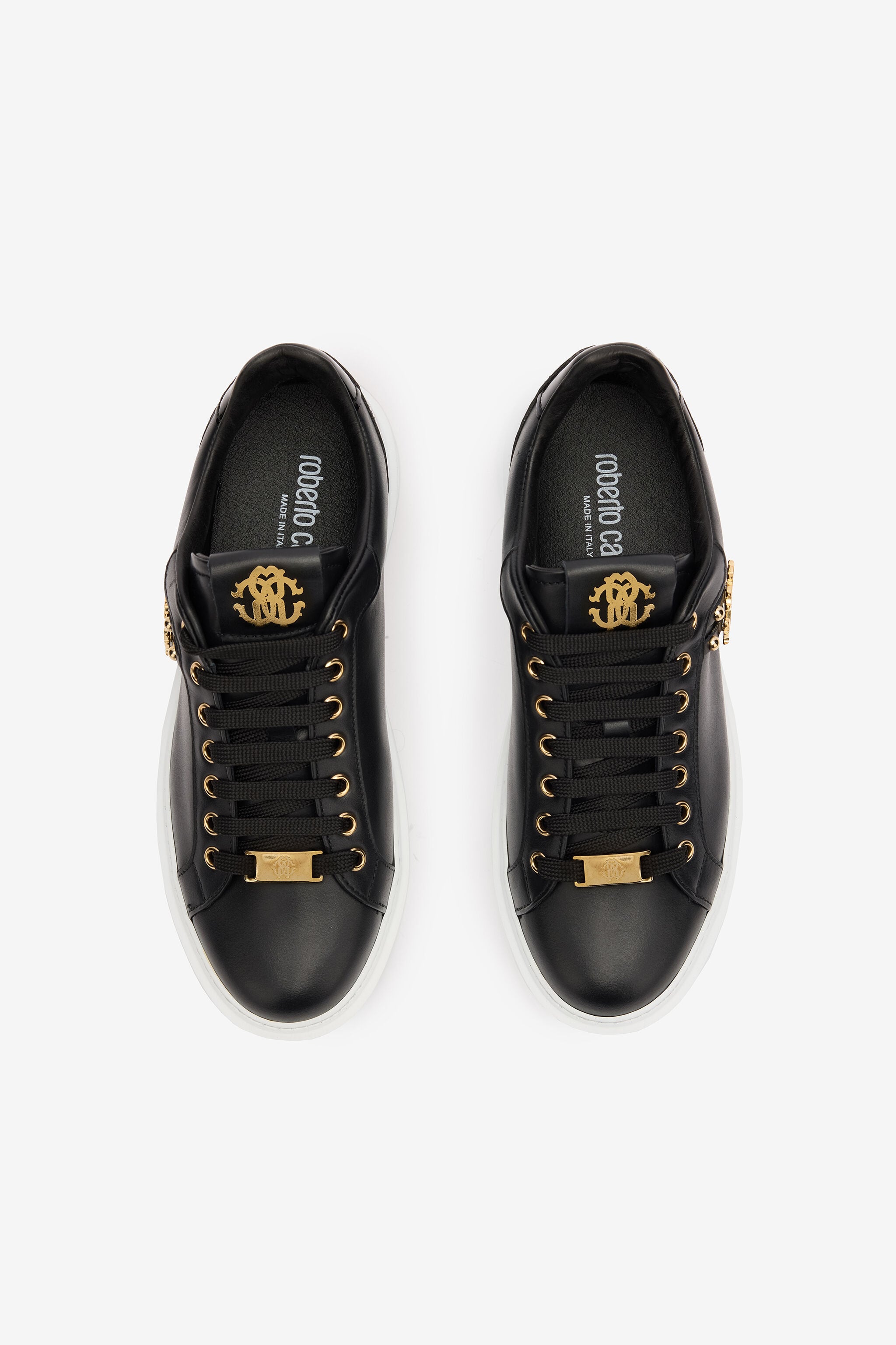 RC Ledersneakers Mit Goldenen Details BLACK/GOLD POS01E-PZ085