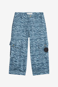 JU Pants With All-Over Branded Print LIGHT BLUE/DARK BLUE UJT20I-6SO44