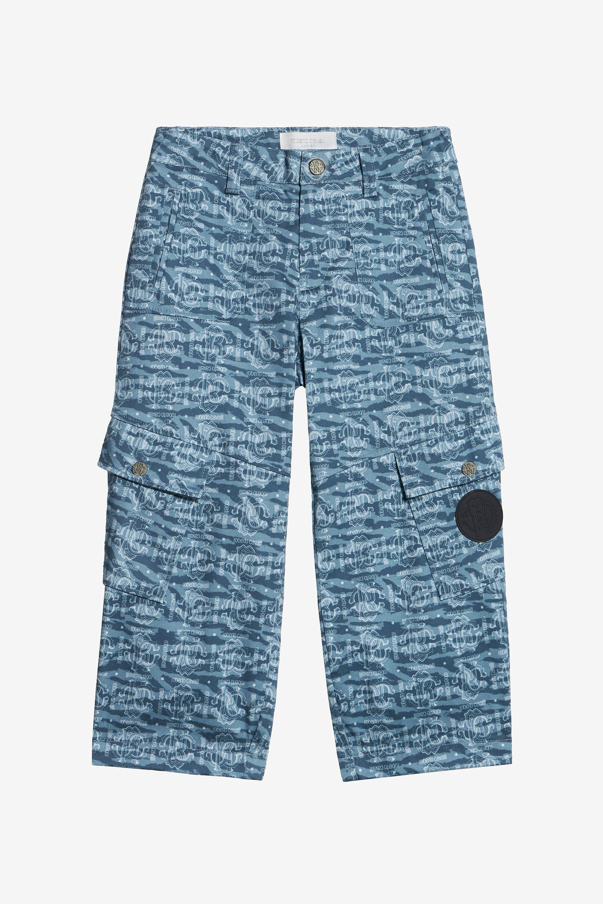 JU Pantaloni Con Stampa Logata All Over LIGHT BLUE/DARK BLUE UJT20I-6SO44
