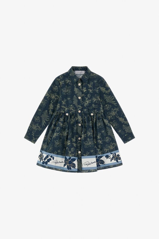 JU Shirt Dress With Floral Dance Print JU Shirt Dress With Floral Dance Print Blue TJT10K-7MM08