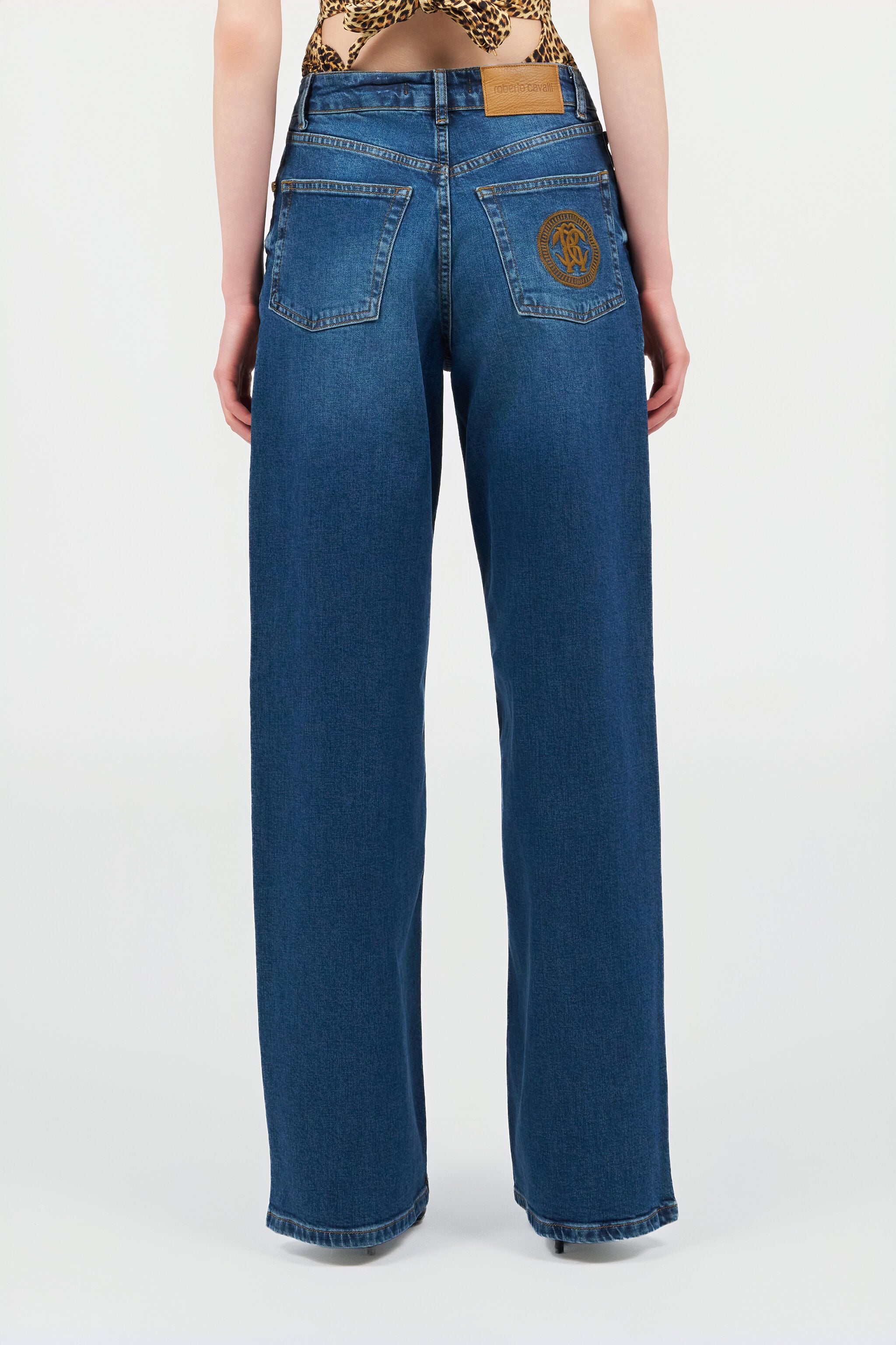 RC Blue Jeans Trousers with Monogram RC RC Blue Jeans Trousers with Monogram RC DARK BLUE QOJ207-DLO08