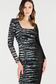 RC Robe À Motif Zèbre Et Tiger Skin Noir/Blanc UKT148-CPN50