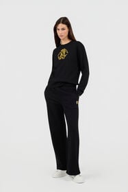 RC Schwarzes Rundhals-Sweatshirt mit Logo BLACK TOT66B-CF052