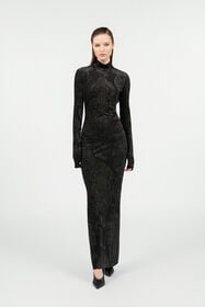 RC Dress with Ornamental Black Print BLACK WKT154-6CR36