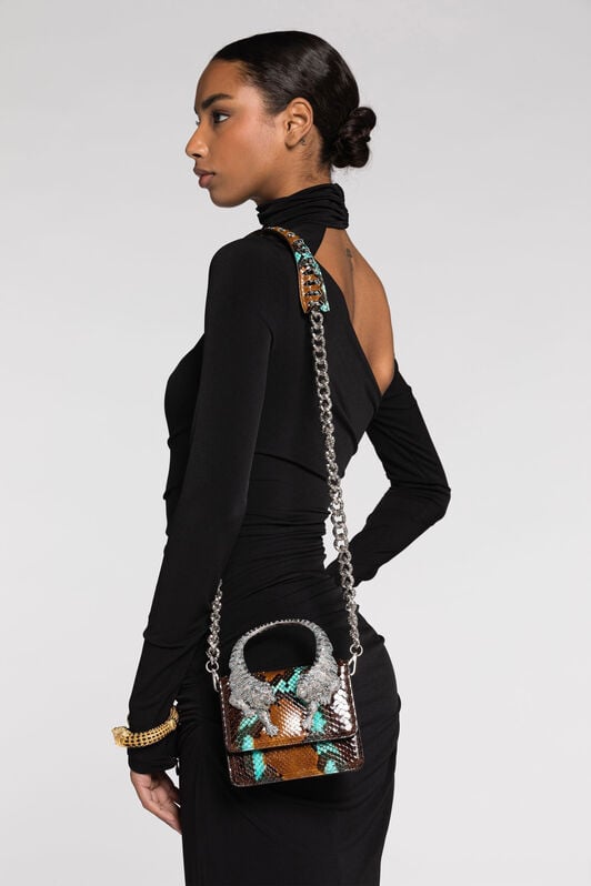 RC Small Roar Crystal-Embellished Shoulder Bag RC Small Roar Crystal-Embellished Shoulder Bag Brown QKB025-UC105
