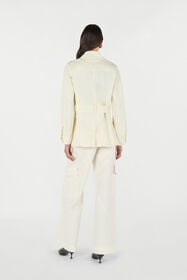 RC Jacket With belt And Python Pattern Ivory UKT410-4NN53