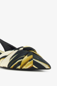 RC Print Satin The Pettegola Slingback with low heel RC Print Satin The Pettegola Slingback with low heel Gold SKS100-SE380