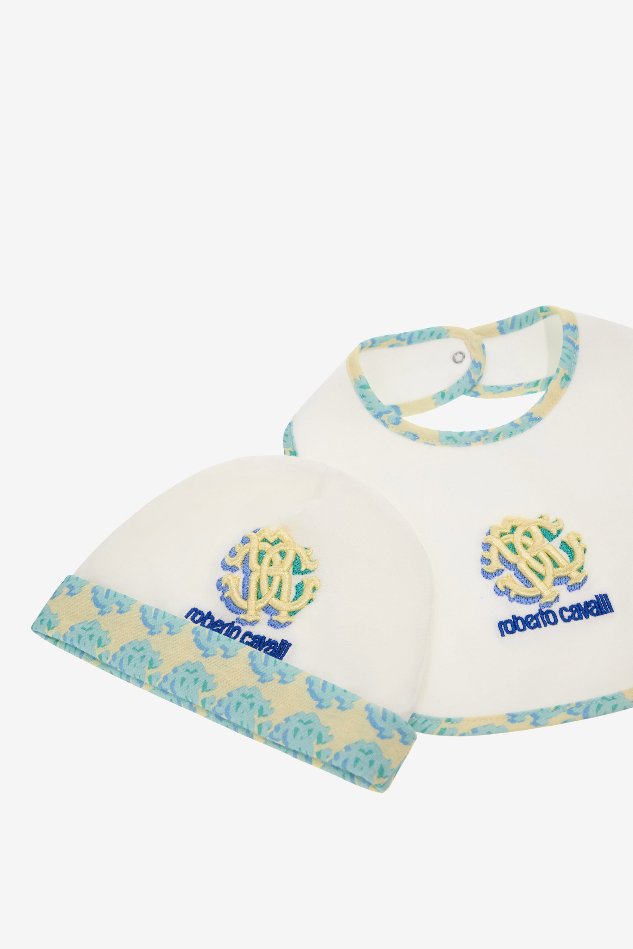 JU RC Monogram embroidery babygrow set JU RC Monogram embroidery babygrow set Weiß SJT844-JD001