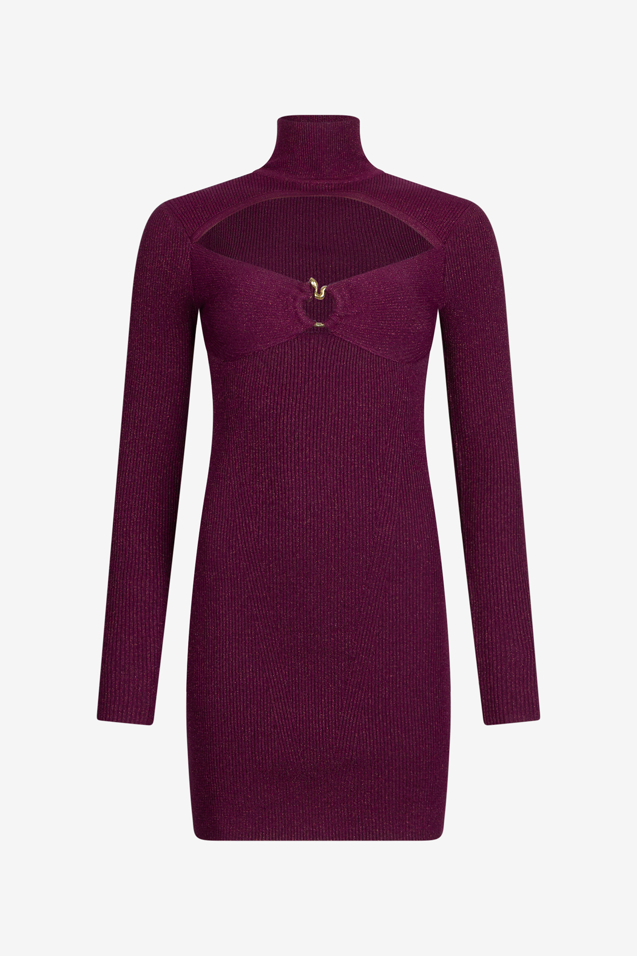 JC Purple Ribbed Mini Dress With Snake Detail JC Purple Ribbed Mini Dress With Snake Detail CILIEGIA VFT257-VF404