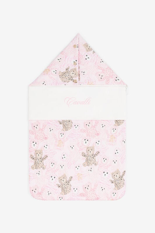 JU Teddy Bear-Print Baby Nest JU Teddy Bear-Print Baby Nest Pink RJT802-JFG79