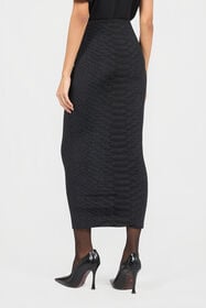 RC Black Midi Skirt With Serpentine Print And Jewel Detail BLACK XQT304-NLS36