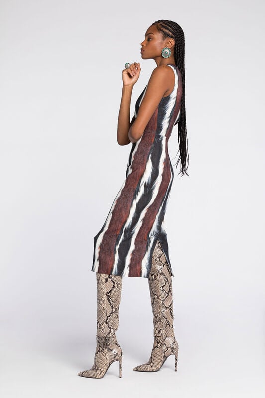 RC Kleid mit Animal-Print RC Kleid mit Animal-Print Dunkelbraun/Weiß RKT143-ORH05