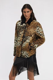 RC Leopard print Jacket Brown TKT805-SRG34