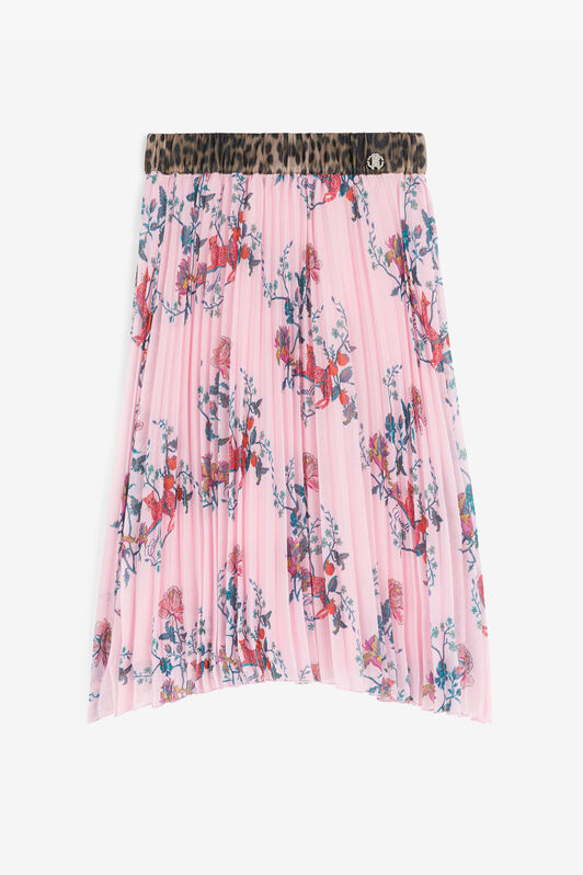 JU Floral-Print Pleated Skirt Pink RJT306-7GG85