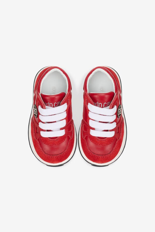 JU Baskets Enfant En Cuir Rouge JU Baskets Enfant En Cuir Rouge RED TJS01B-PZJ02