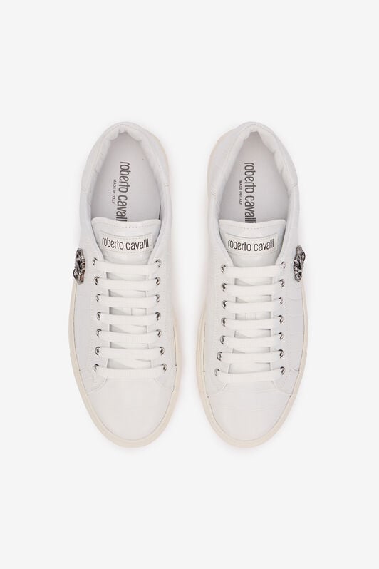 RC Weiße Sneaker in Kroko-Optik mit Monogram RC RC Weiße Sneaker in Kroko-Optik mit Monogram RC WHITE QOS00C-PZ577